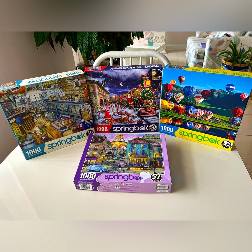 4 Springbok Jigsaw Puzzles - 1000 Pieces Each - Bundle of FOUR puzzles